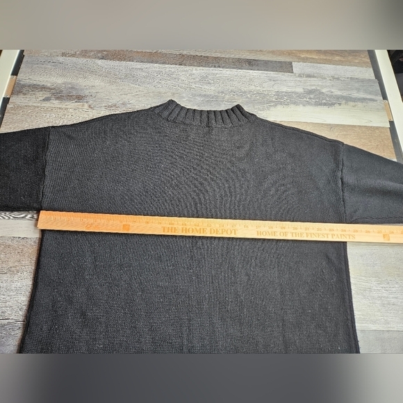 Cable Stitch Black Sweater Lightning Bolts Medium "David Rose" style - Picture 11 of 12